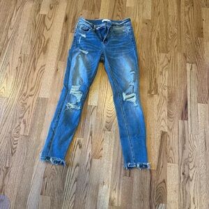 VERVET BY FLYING MONKEY Blue Skinny Distressed Jeans